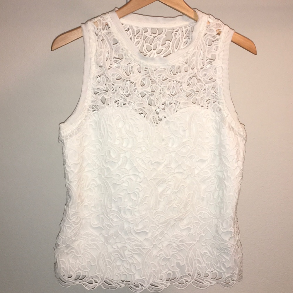 Cute white open designed front and back blouse